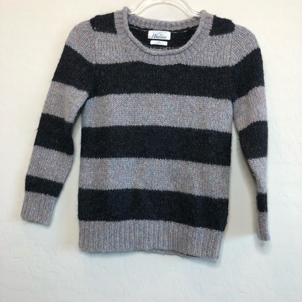 Madewell Wallace Black & Gray Striped Sweater C1